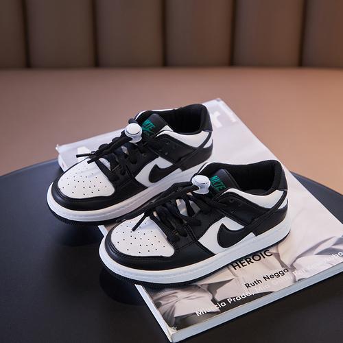 男童板鞋2021春秋新款儿童鞋子黑白熊猫运动鞋女童休闲低帮aj潮牌