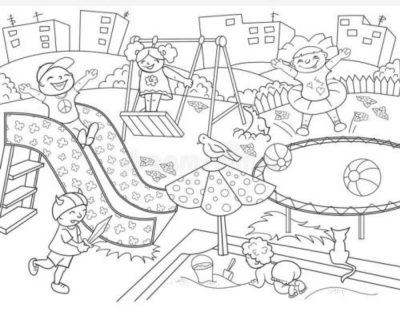 社区设施简笔画图书馆