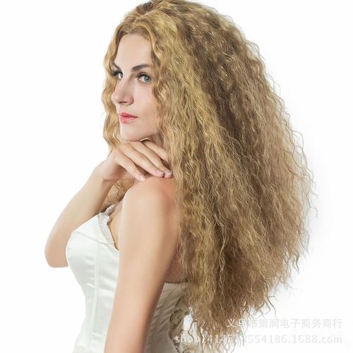 假发 非洲款女士时尚玉米须长卷假发套 外贸假发一件代发货
