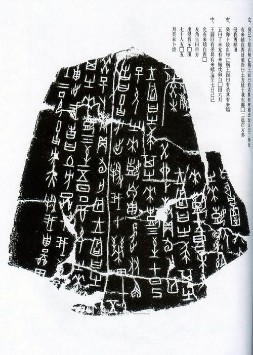 稀世罕见的商代大型涂朱牛骨刻辞