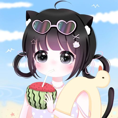 吃西瓜头像_西瓜_头像_动漫_动漫女头_素材_头像