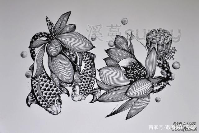 简单好看的小学绘画作品(线描画优秀作品)