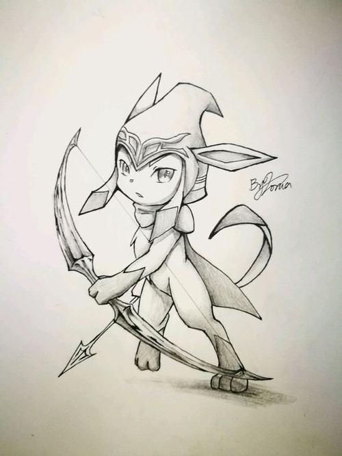 寒冰射手的简笔画怎么画