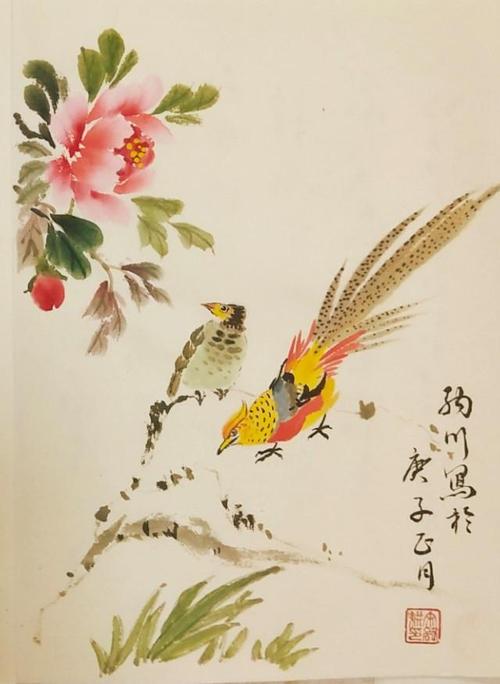 宋舒耕抗疫宅家画写意花鸟小品册页