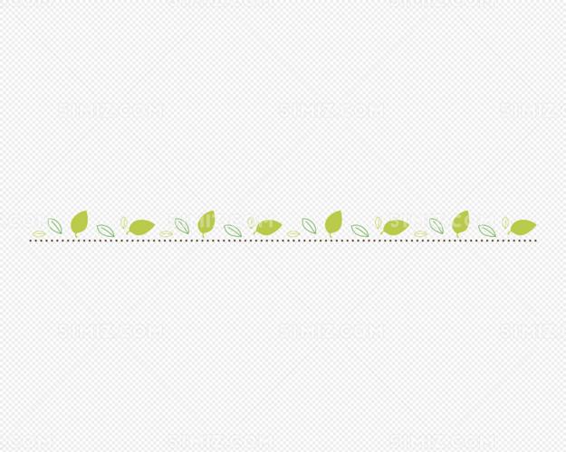 绿色树叶卡通植物分割线设计素材