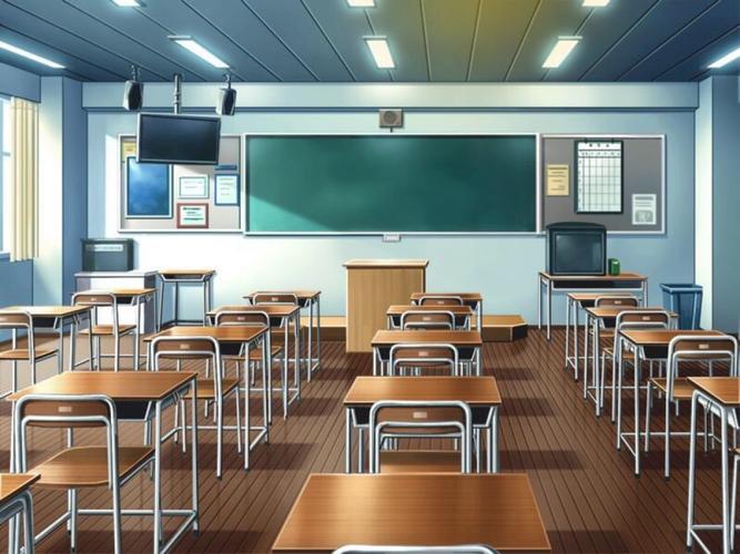 逃离学校,动漫中的校园,教室背景图