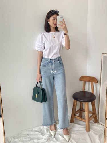 穿搭灵感|阔腿牛仔裤也可穿出通勤感_通勤_阔腿牛仔裤