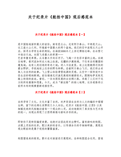 关于纪录片《航拍中国》观后感范本.doc 6页