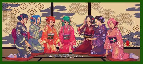 海贼王:海贼王和服美女,萝莉御姐大集结,总有一款适合你