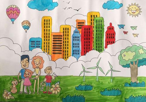 林州市市直第三小学北关校区开展"美好家园,幸福生活"主题绘画比赛