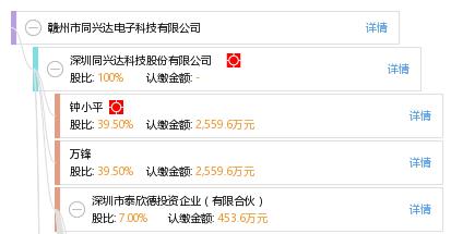 赣州市同兴达电子科技有限公司万锋_工商_风险信息- 天眼查
