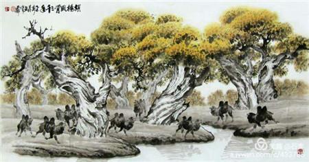 石奔国画作品随丝路奇珍赴美展出