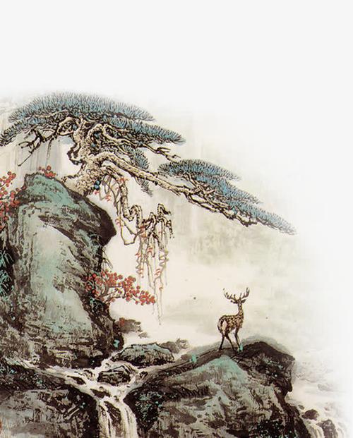 古风墨迹素材水墨图片素材山松树