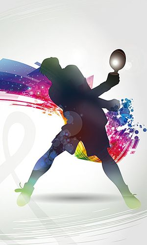 手绘 少儿 乒乓球 比赛 海报 运动,卡通打乒乓球运动球拍海报素材背景