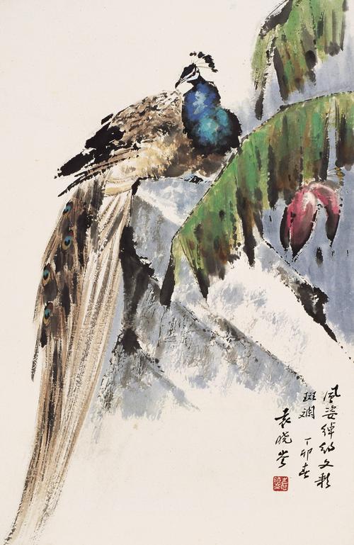袁晓岑(1915～?) 孔雀蕉石
