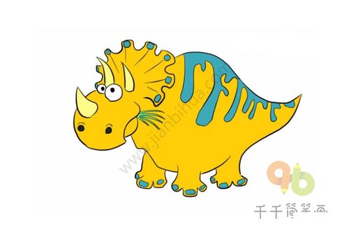 恐龙世界之吃草的长角龙简笔画