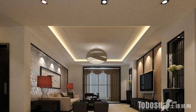 现代简约时尚石膏板吊顶图片