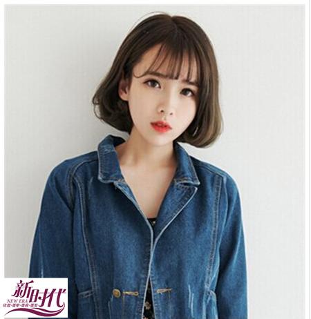 适合qq头像的韩式女生中短发发型图片