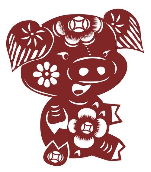 剪纸猪图片可爱