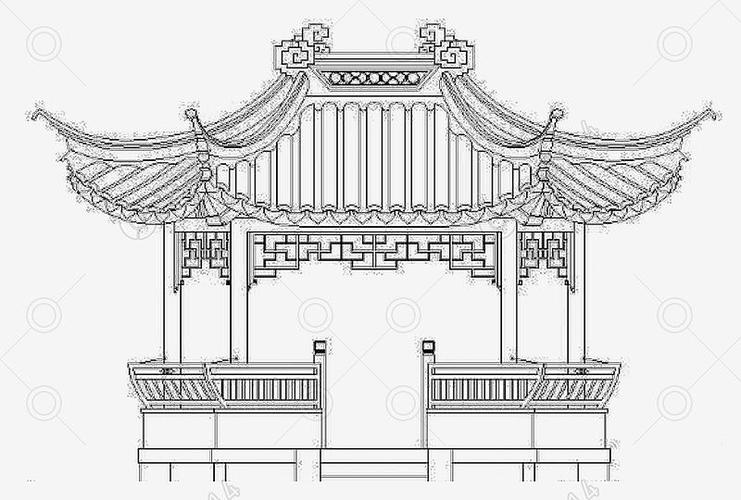木质手绘中国风亭子凉亭