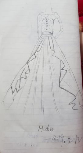 手绘成长记录3__女孩头像 长裙