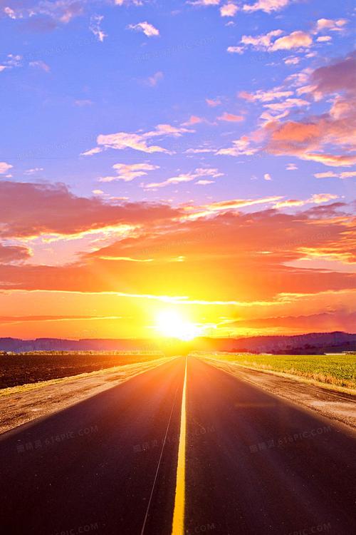 大气公路创意背景