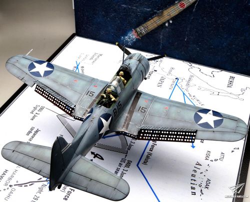 1/48 sbd-3俯冲轰炸机投弹场景(中途岛战役