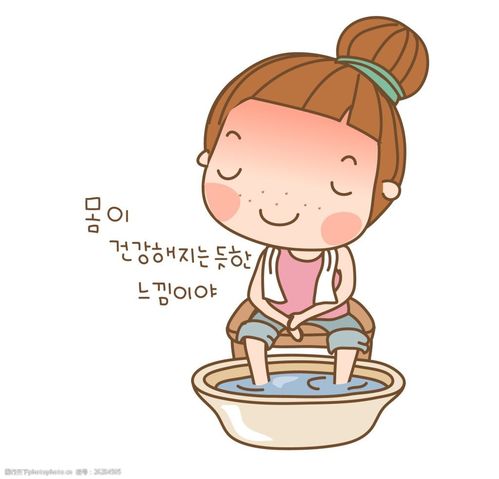 矢量卡通洗脚eps