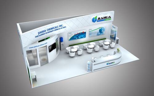 现代简约干净展会展台3d效果图设计制作