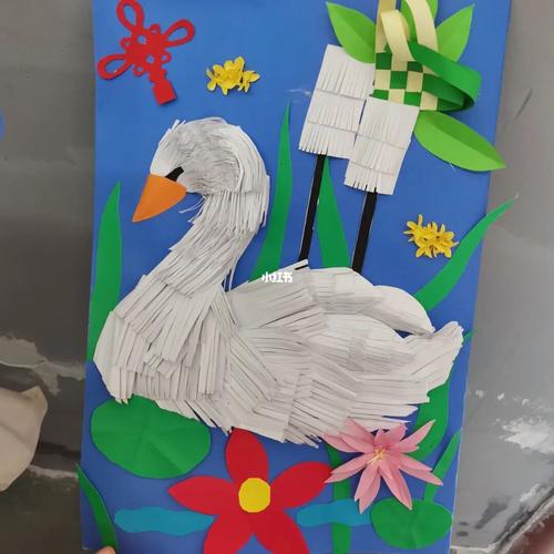 手工粘贴纸美术作品_手工制作_美术_贴纸_临摹_手工粘贴画_文化_绘画