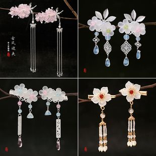 汉服夹子头饰古风发夹配饰品儿童边夹发饰步摇流苏超仙对夹发卡女