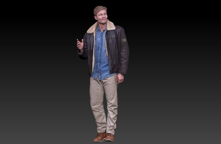 站立姿势人物街头动作男人3d扫描写实人物模型下载
