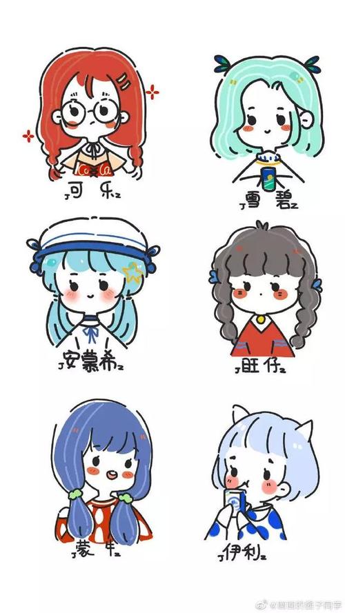 简笔画手账素材:情侣,闺蜜这样画,q萌可爱好创意