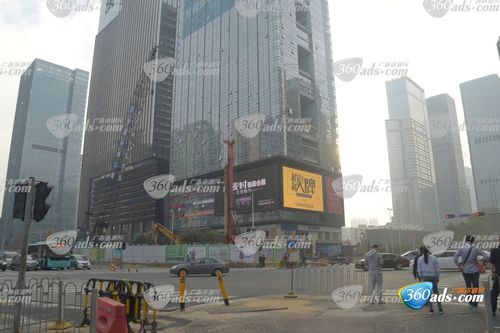 福华路与彩田路交汇处兆邦基金融大厦北墙数码刷屏
