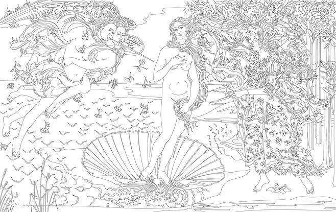 《维纳斯的诞生》(1483-1485)桑德罗波提切利