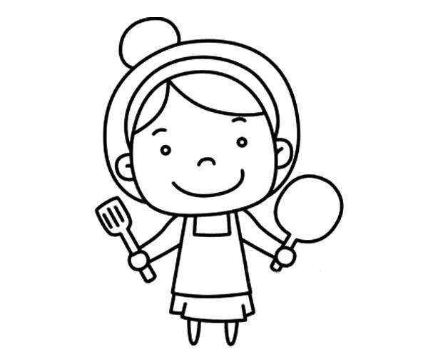 做饭的妈妈简笔画步骤教程