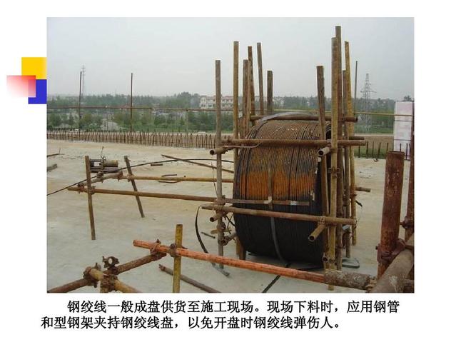 钢绞线一般成盘供货至施工现场.