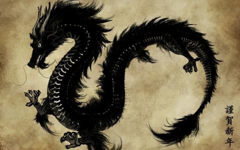 黑色的中国龙