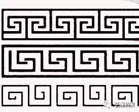 由陶器和青铜器上的雷纹衍化而来的几何纹样.