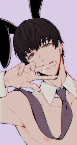 uu们有见过一组男主戴兔耳朵的同人图吗
