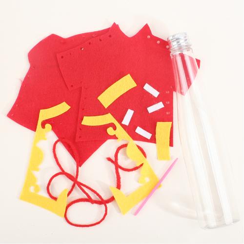 艺趣幼儿手工材料包春节新年手工衣服旗袍唐装漂流瓶