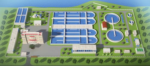 污水处理厂设备三维场景及流程图效果图