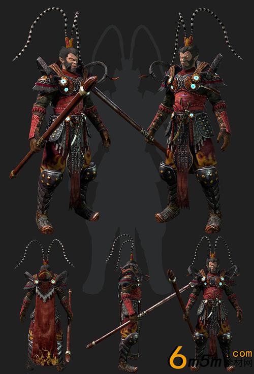 maya端游斗战神齐天大圣灵猴身披铠甲的模型带贴图