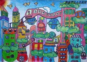 画一幅未来的城市简笔手抄报 未来的家乡手抄报