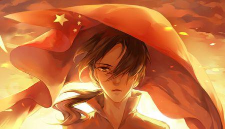 求黑塔利亚里面王耀的图片,最好是和中国国旗有关的图片