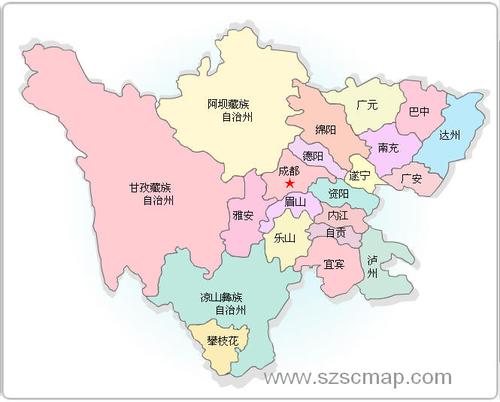 四川省行政区域地图