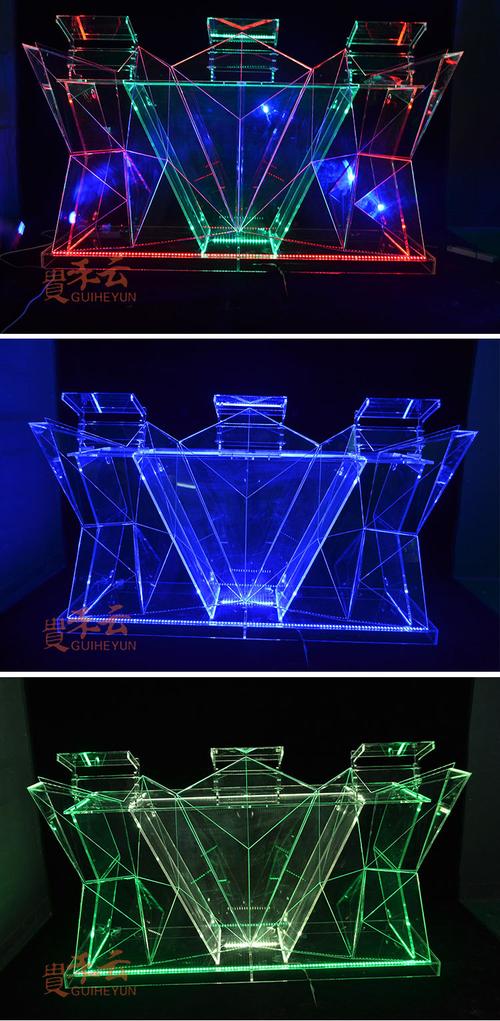 定制夜店亚克力酒吧发光dj打碟台音响架子调音机支架慢摇酒吧dj台