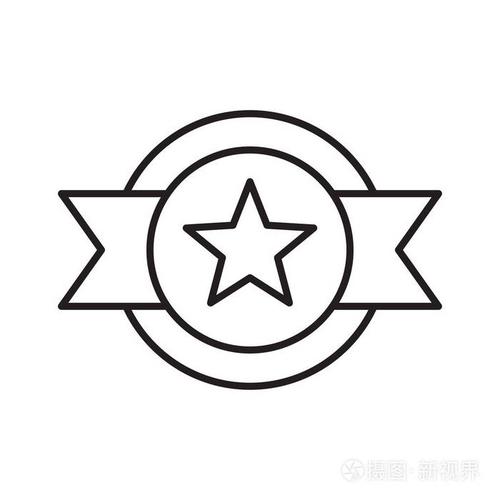 线奖励徽章图标与明星插画-正版商用图片178iaj-摄图新视界