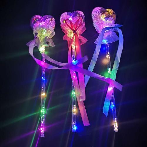 地推波波球仙女棒 爱心魔法棒星空球表情卡通闪光棒 儿童发光玩具