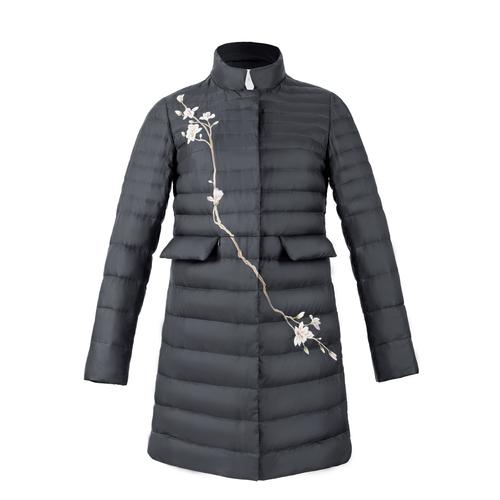 雪国绣花保暖复古冬季手长鸭绒天娇羽绒服
